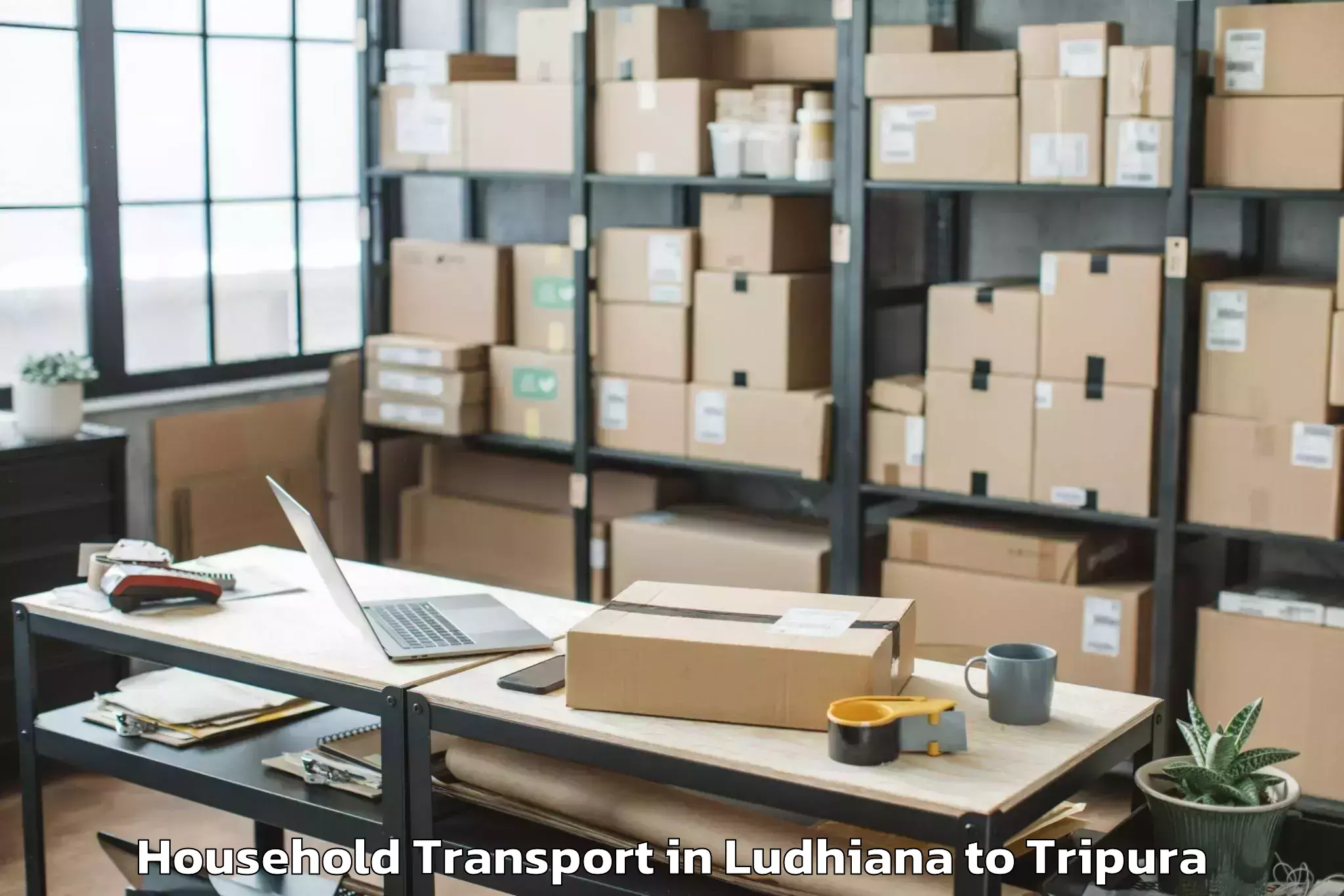 Hassle-Free Ludhiana to Kamalpur Airport Ixq Household Transport